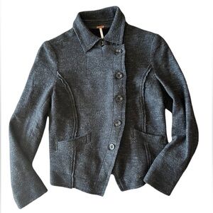 Free People XS Boho Grey Wool Jacket